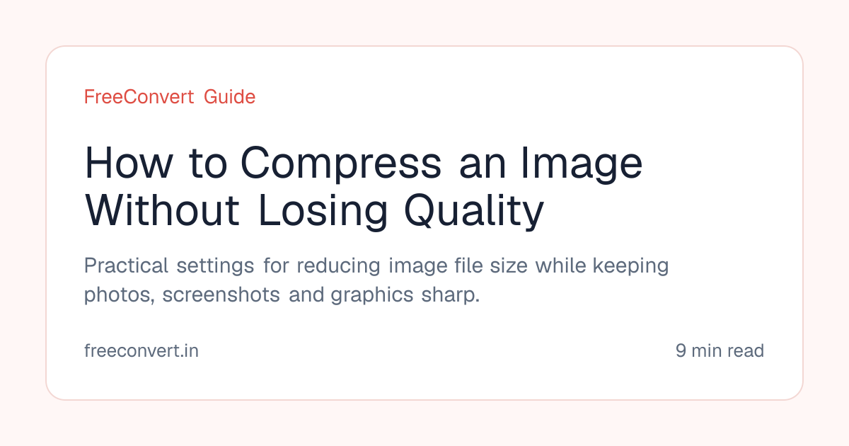 How to Compress an Image Without Losing Quality | FreeConvert