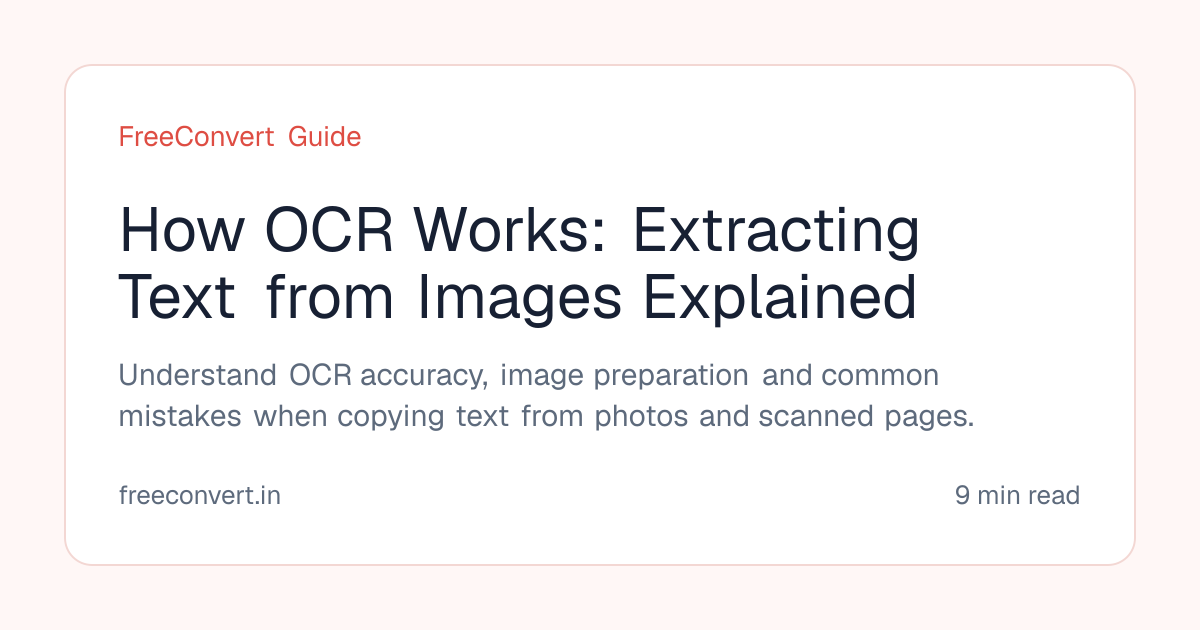 How OCR Works: Extracting Text from Images Explained | FreeConvert