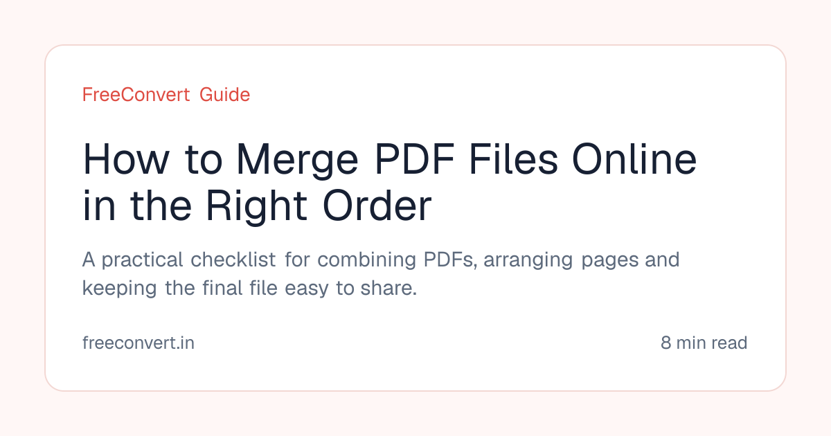 How to Merge PDF Files Online in the Right Order | FreeConvert